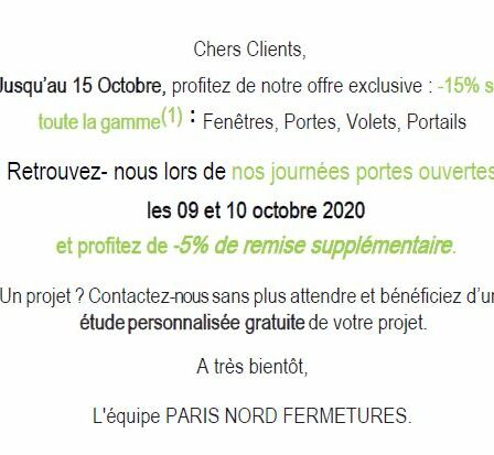 Journées Portes Ouvertes les 09 et 10 octobre 2020